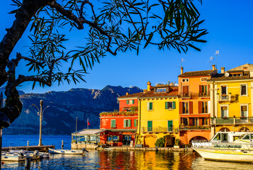 old town of Malcesine at the lago di garda