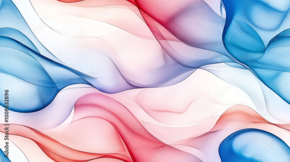Wall mural abstract watercolor seamless pattern with soft gradients background