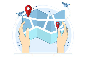 map concept. map UI elements. Geographical position and address. GPS location, bar and dashboard templates. web design for mobile apps with theme interface. flat vector illustration.