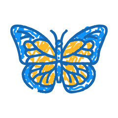 monarch summer doodle icon sketch vector. monarch summer sign. isolated symbol illustration