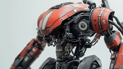 Realistic mecha figure with movable joints and detailed mechanical parts