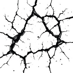 Complex Black and White Cracked Line Design