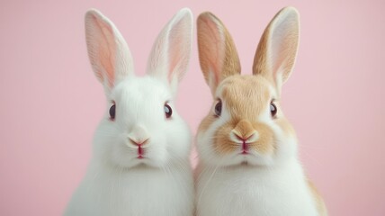 Obraz premium the rabbit's mother told the baby rabbit that the rabbit's father was sick, her mother rabbit's face