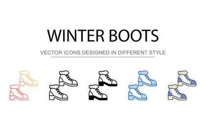 Winter boots icon design with white background stock illustration