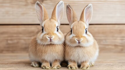 Fototapeta premium the rabbit's mother told the baby rabbit that the rabbit's father was sick, her mother rabbit's face