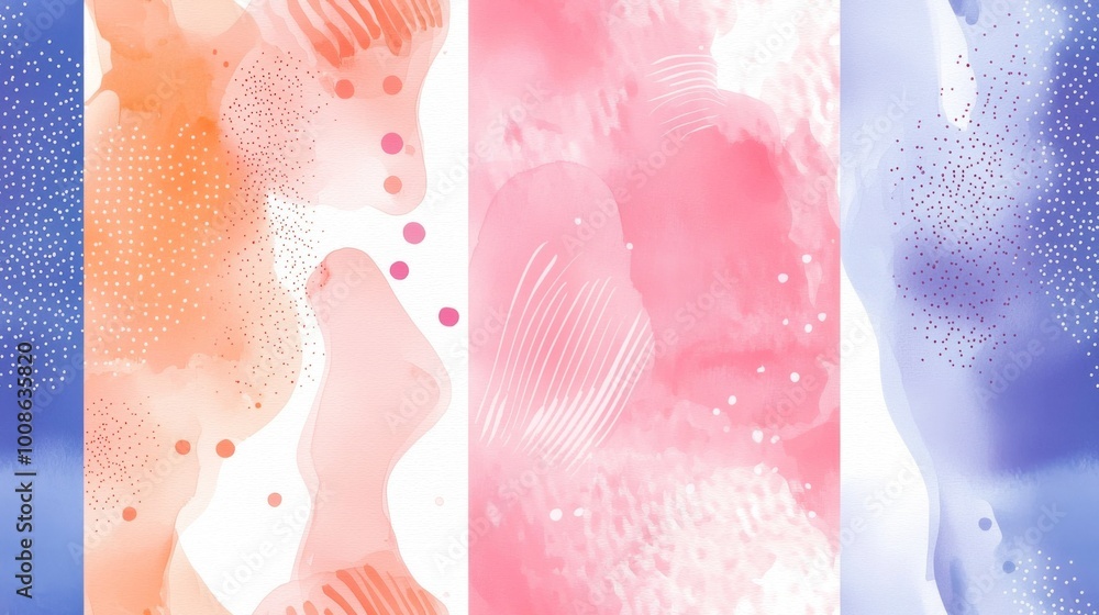 Wall mural abstract watercolor seamless pattern with soft gradients background