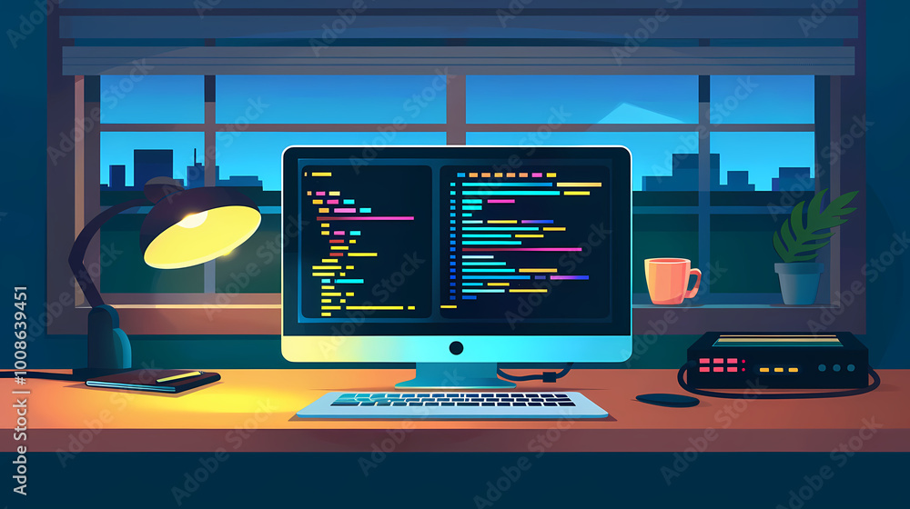Poster computer monitor and mouse generated ai