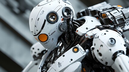 Fototapeta premium Realistic mecha figure with advanced engineering and complex design