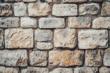 Masonry Rock Wall Texture. Part of old castle stone wall background.