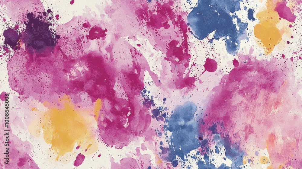 Wall mural artistic splashes of color seamless pattern. vibrant splashes of multicolored paint background