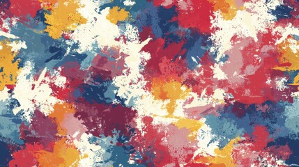Artistic splashes of color seamless pattern. Vibrant splashes of multicolored paint background