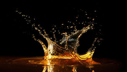 Orange water splash on a black background