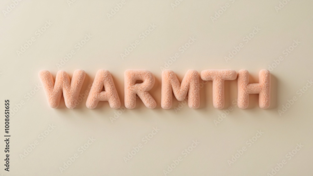 Poster text concept of warmth in soft colors and texture