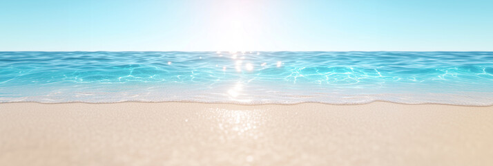 Ocean wave background. Seashore line. Tropical sea cost background