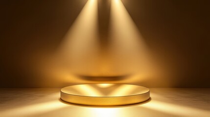 Golden platform in spotlight