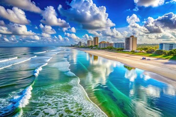Obraz premium Scenic Jacksonville Florida Beaches with Soft Sand, Clear Blue Water, and Beautiful Coastal Views