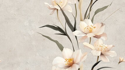 Seamless floral pattern, abstract flower print in romantic vintage style. Elegant botanical design