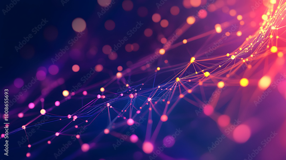 Aufkleber cyber big data flow. blockchain data fields. network line connect stream. concept of ai technology, 