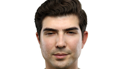 Obraz premium Man's face, close-up, on a white background