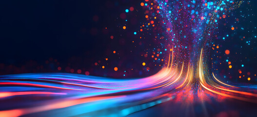 Big data, wireless information flow. Data portal, open data system. Global cyberspace concept. High technology and free internet 3d illustration