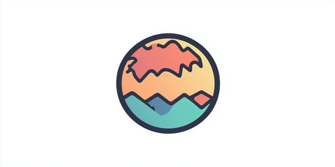 Asia. vector illustration of Asia, mountains, Mount Everest. white flat background. mountains, landscape. environmental friendly. sun over a mountain, sky , colorful image. representation icon logo.