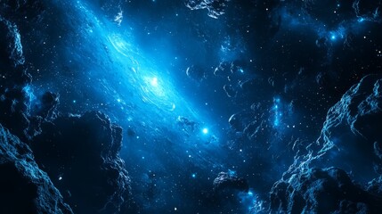 sky-fi background blue. concept of the future. city of the future, space. scientific achievements in the future.