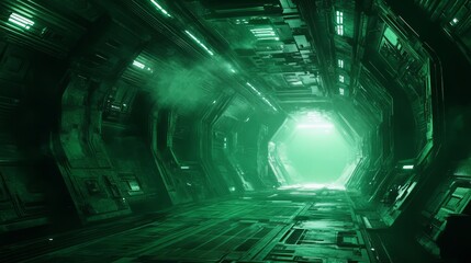 Fototapeta premium sky-fi background green. concept of the future. city of the future, space. scientific achievements in the future.