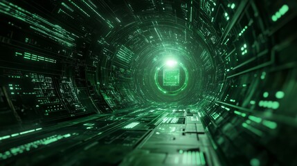 sky-fi background green. concept of the future. city of the future, space. scientific achievements in the future.