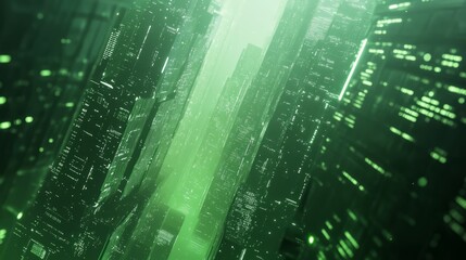 sky-fi background green. concept of the future. city of the future, space. scientific achievements in the future.