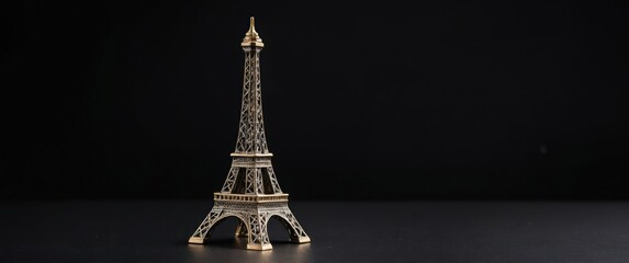 A detailed miniature Eiffel Tower, capturing the essence of Parisian elegance and romance, perfect for decoration or souvenirs.