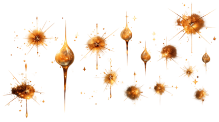 Shooting Stars, Isolated on Transparent Background.