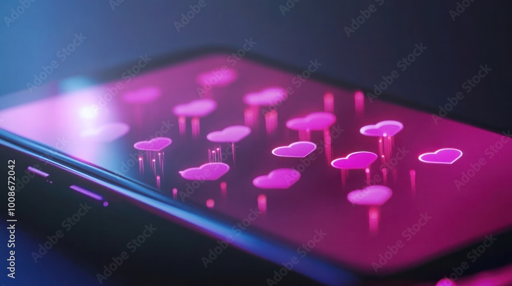 Aufkleber A smartphone screen displaying multiple likes and comments notifications, representing active digital communication