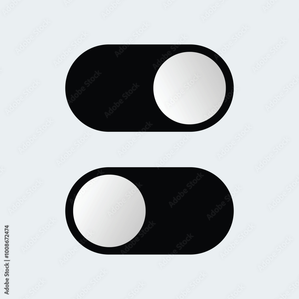 Poster on and off toggle switch buttons