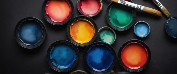 This image features vibrant paint colors and tools, perfect for artistic inspiration and creative projects.