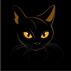 cat logo on a black background