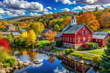 Fototapeta premium Serene Landscapes of Bedford, New York: Nature, Architecture and Scenic Views in a Charming Town