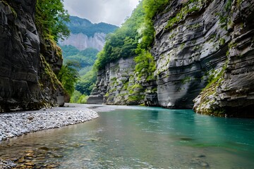 waterfall in the mountains