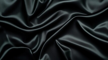 Obraz premium Luxurious dark silky fabric with a smooth texture and gentle folds, creating a sophisticated and elegant ambiance through its deep, rich tones and natural flow.