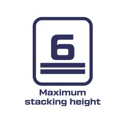 Maximum stacking height packaging symbol, stack limit, load capacity, stacking restriction, shipping label, package safety, pallet stacking, Web