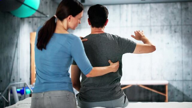 Trigger Point Back Massage Therapist Doing