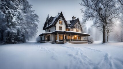 house with winter