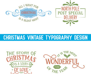 Christmas typography vintage Merry Christmas deer Peace love joy Christmas happy new year