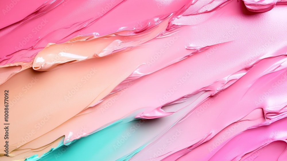 Poster this image features smooth, painterly strokes with pastel colors creating an abstract concept that i