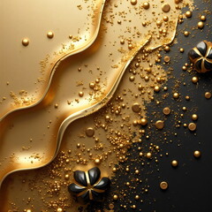 abstract elements in gold and bronze
