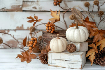 Thanksgiving conceptual photo banner autumn harvest feast family gathering celebration, Generative AI