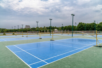 Empty basketball court