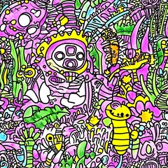 Abstract Doodle Pattern   Colorful Hand Drawn Design