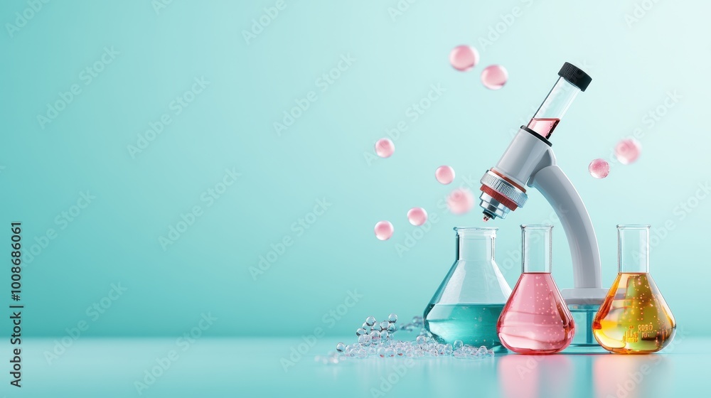 Poster a collection of various laboratory equipment and tools used in biotechnology research, demonstrating