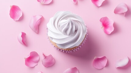 Top-down vector illustration of chocolate chip cookies and orange slices arranged on a striped pastel pink background.