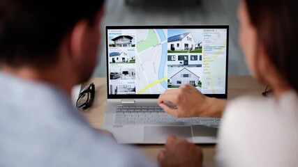 Couple Family Searching Real Estate Online